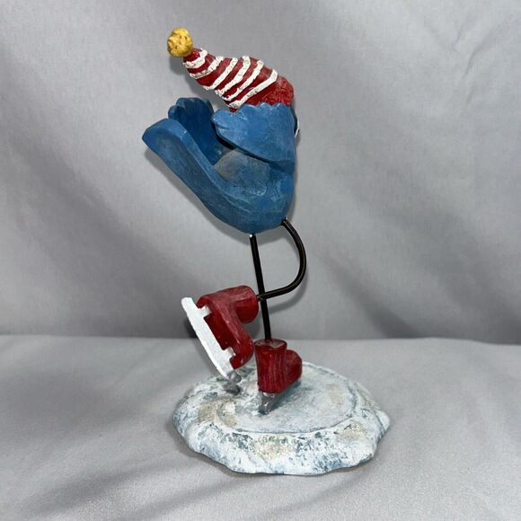 Russ Merrily We Tweet Along Blue Jay ice-skating bird Winter Collection - Picture 5 of 9